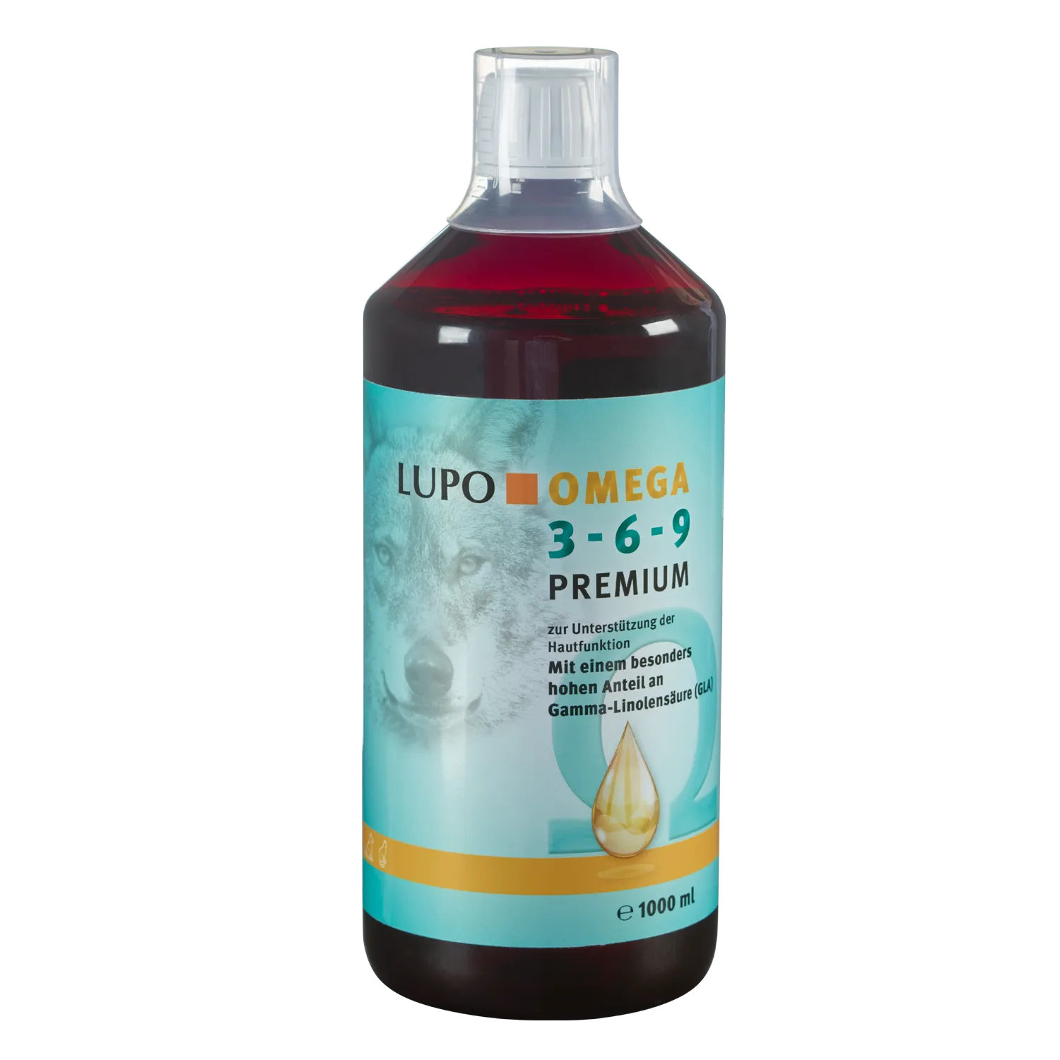 Luposan LUPO OMEGA 369 Premium, 1 л, добавка для собак и кошек, здоровье кожи, шерсти и иммунной системы