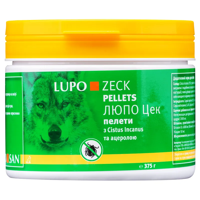 Luposan LUPO ZECK Pellets натуральная добавка для собак, защита против клещей (пелетты) - 375 г