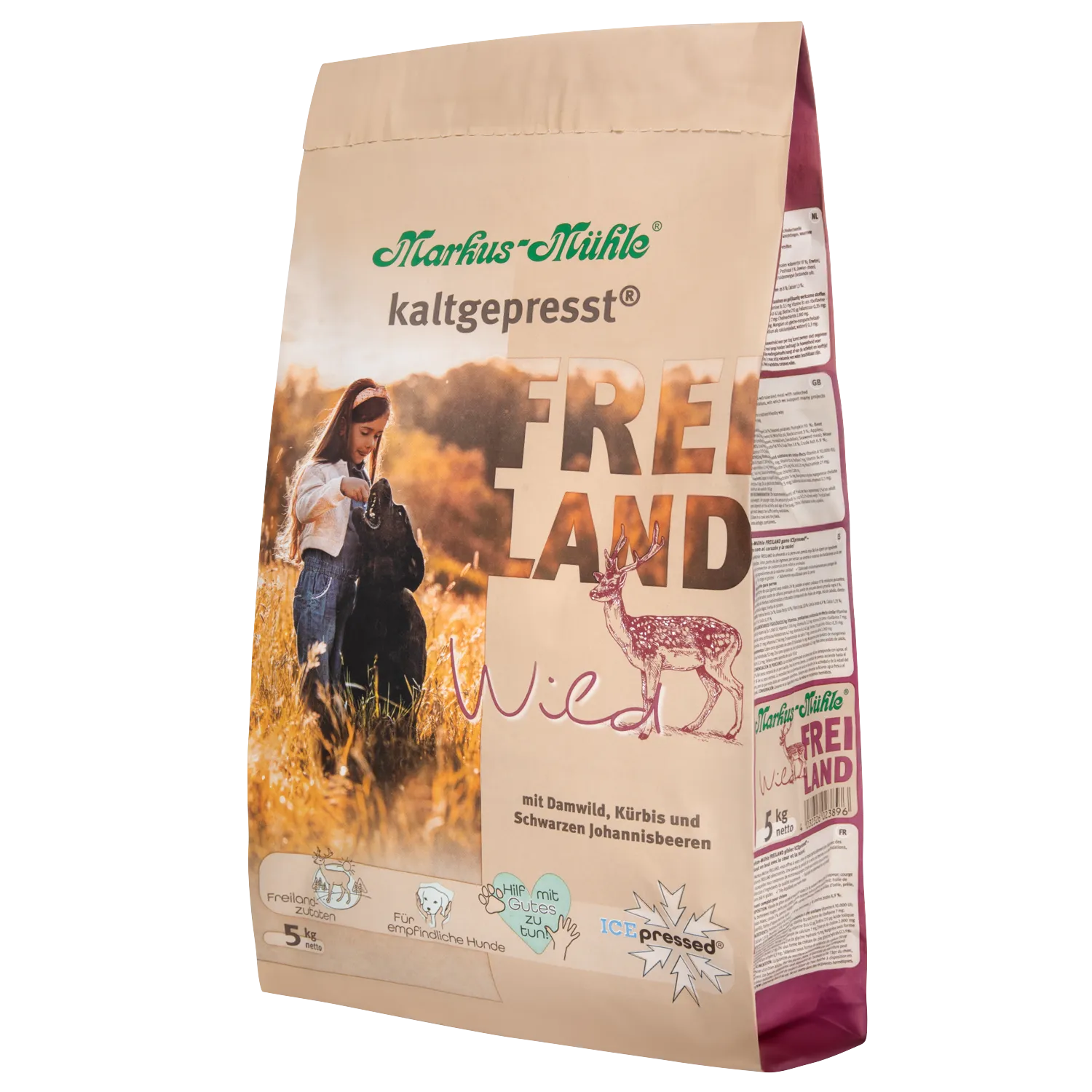 Markus-Muhle Freiland Wild сухой корм для собак с дичью (лань) – 5 кг