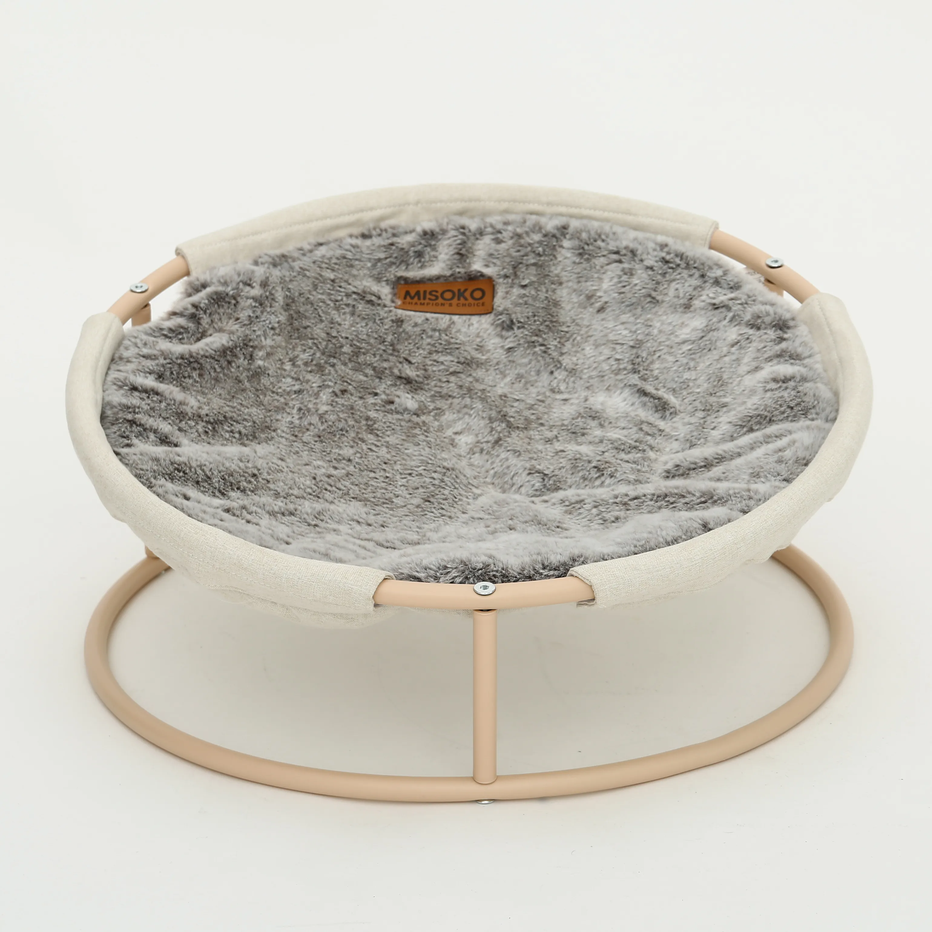 Misoko&Co Pet bed round plush складной лежак для домашних животных, 45x45x22 см, темно-коричневый