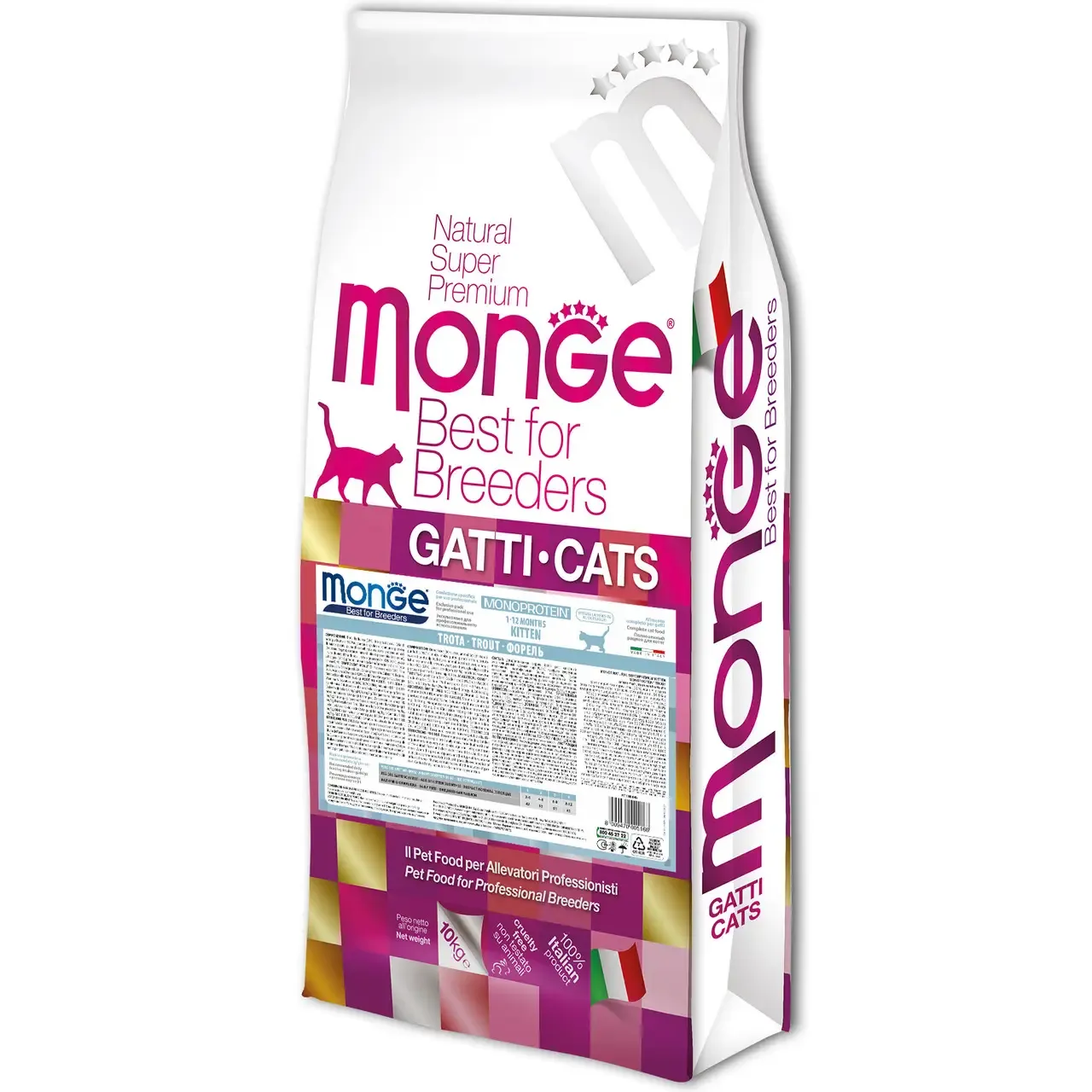 Monge Cat Monoprotein Kitten сухой корм, монопротеиновый, с форелью для котят - 10 кг