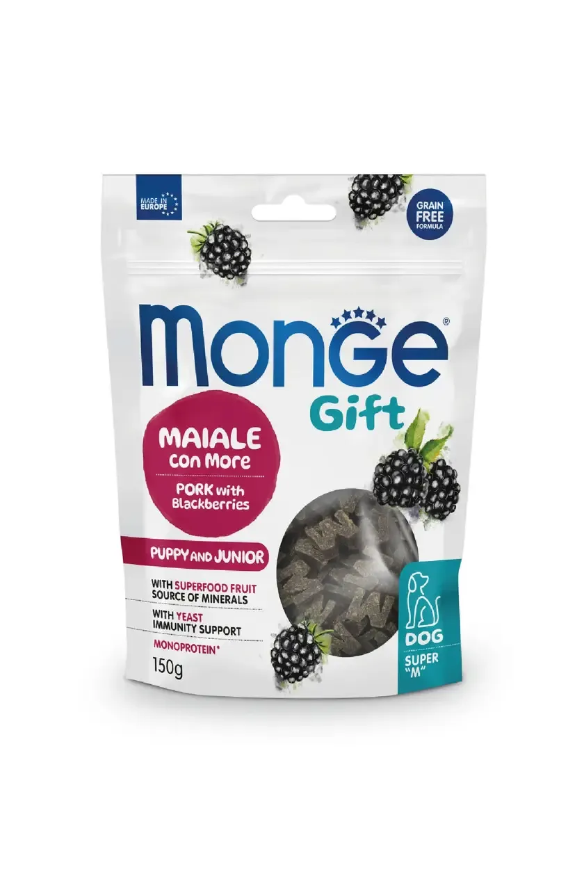 Monge Gift Puppy and Junior Pork with Blackberries лакомство для щенков свинина с ежевикой - 150 г
