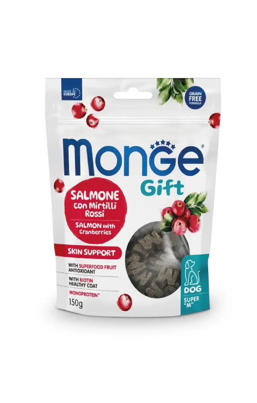 Monge Gift Skin Support Dog Salmon with Cranberries лакомство для собак лосось с клюквой - 150 г
