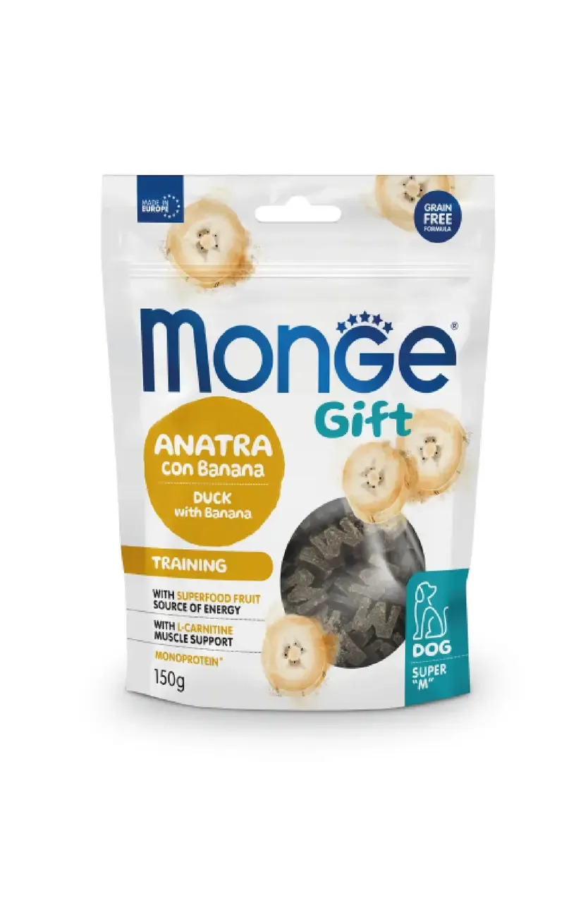 Monge Gift Dog Training Duck with Banana лакомство для собак с уткой и бананом - 150 г