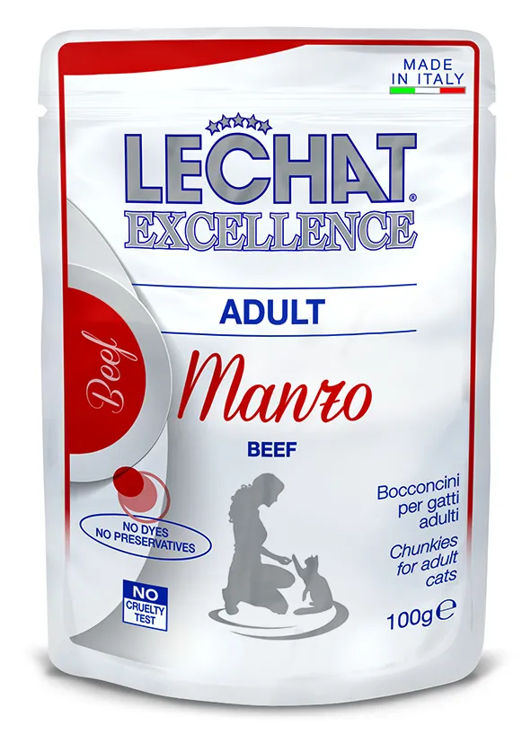 Monge LeChat Excellence Wet Cat Adult Beef влажный корм для взрослых кошек с телятиной (пауч) – 100 г