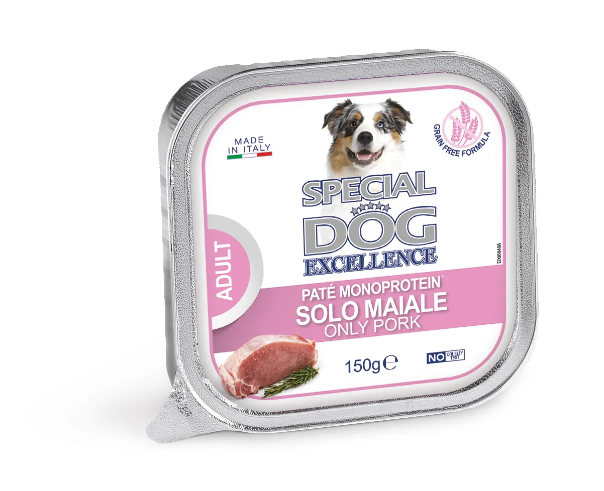 Monge Special Dog Excellence Wet Adult only Pork монопротеиновый беззерновой влажный корм для взрослых собак со свининой (паштет) – 150 г
