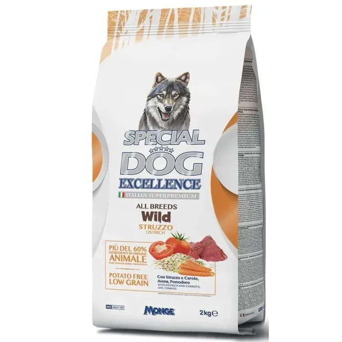 Monge Special Dog Excellence All Breeds Adult Wild Ostrich сухой корм для взрослых собак всех пород с мясом страуса – 2 кг