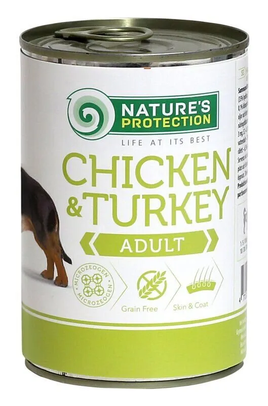 Nature's Protection Adult Chicken&Turkey влажный корм для взрослых собак всех пород с курицей и индейкой - 400 г