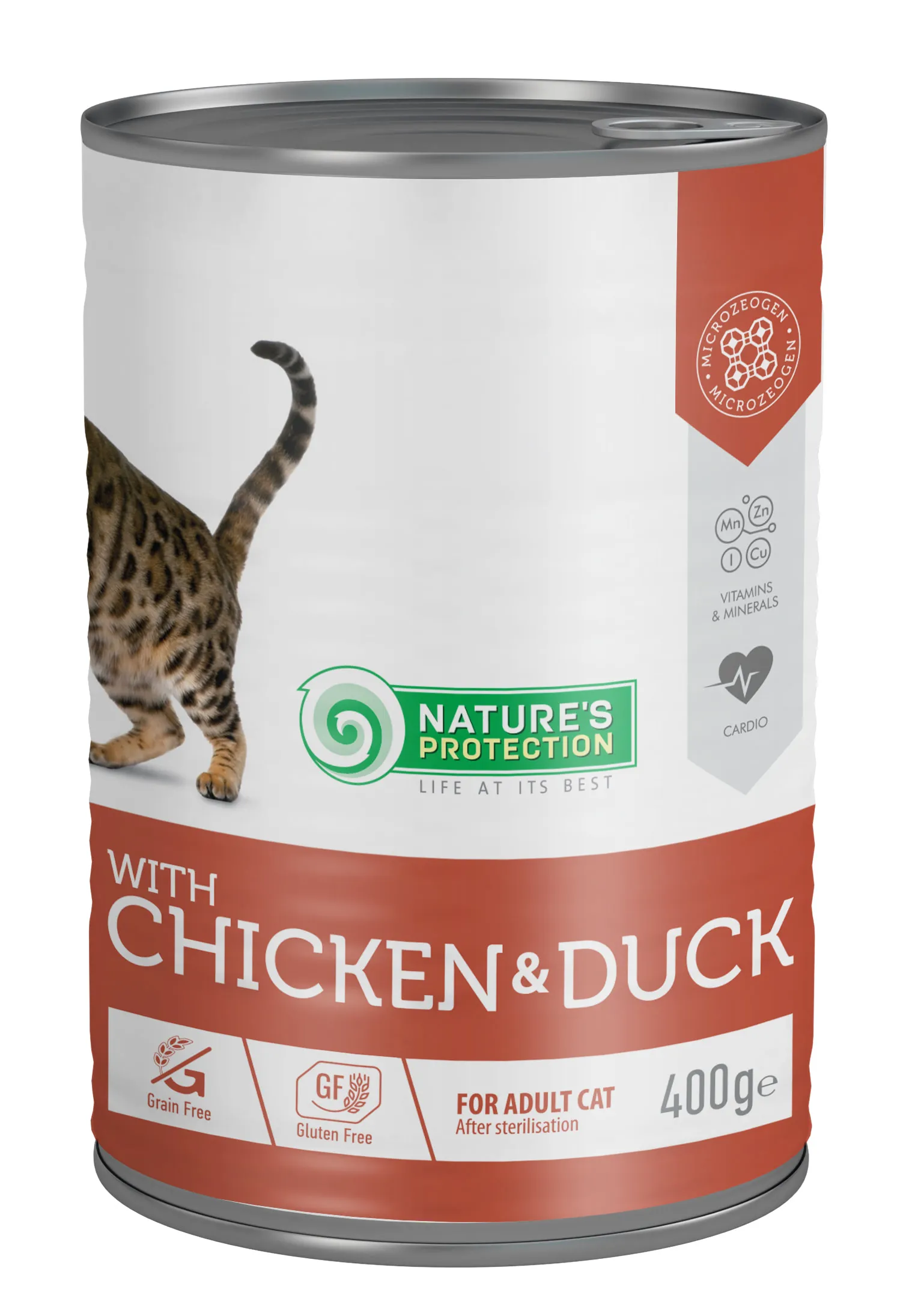 Nature's Protection Cat Sterilized Grain Free Chicken&Duck, 400 г, вологий корм для стерилізованих котів з куркою та качкою (шматочки в соусі)