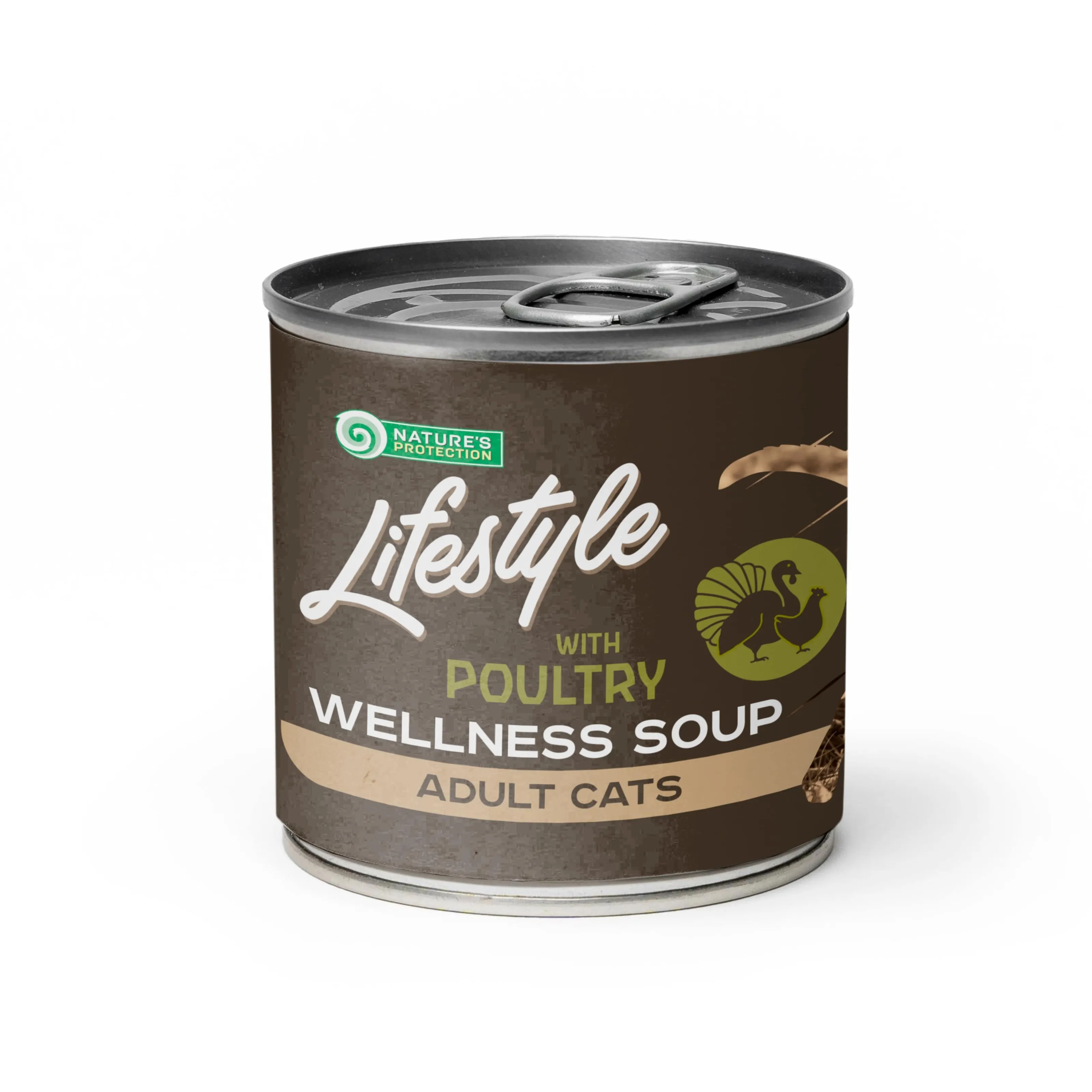 Nature's Protection Lifestyle Cat Adult Soup Longhaired Poulty, 140 мл, вологий корм для дорослих котів, довгошерстних, з птицею (суп)