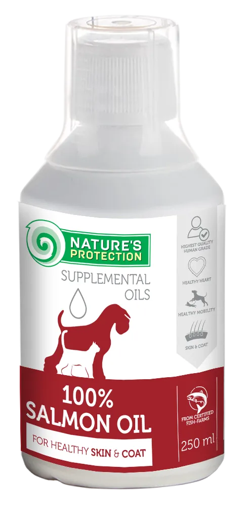 Nature's Protection Salmon Oil пищевая добавка для собак и кошек лососевое масло - 250 мл