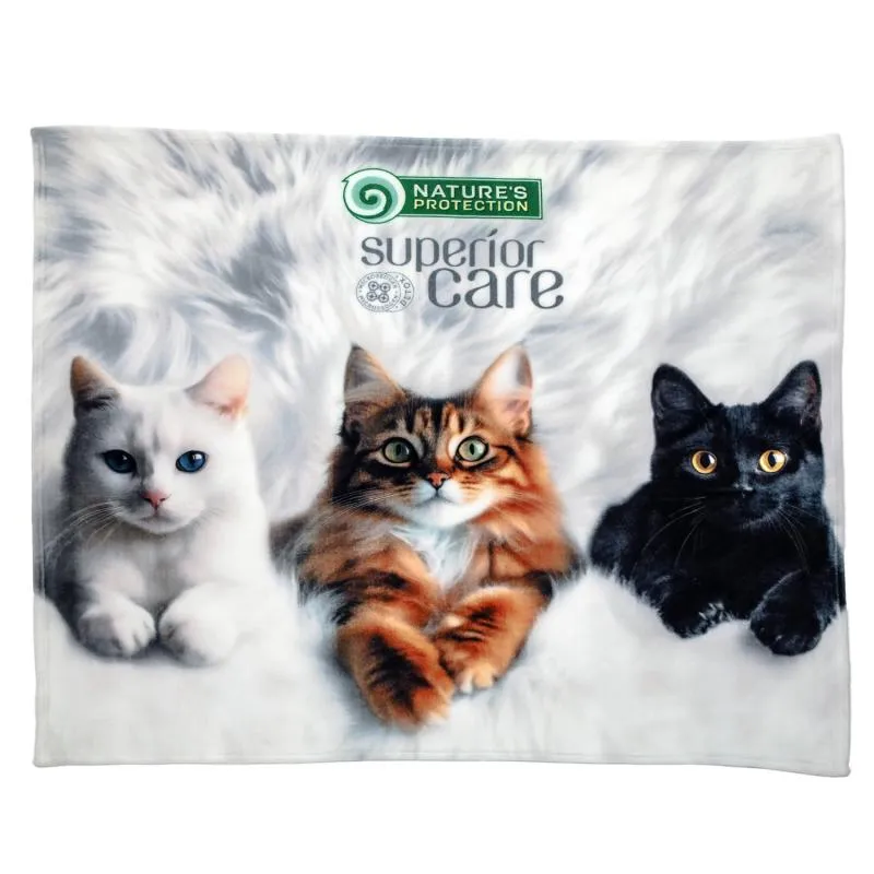 Nature's Protection Superior Care мягкий плед с котятами белый, 127 х 152 см