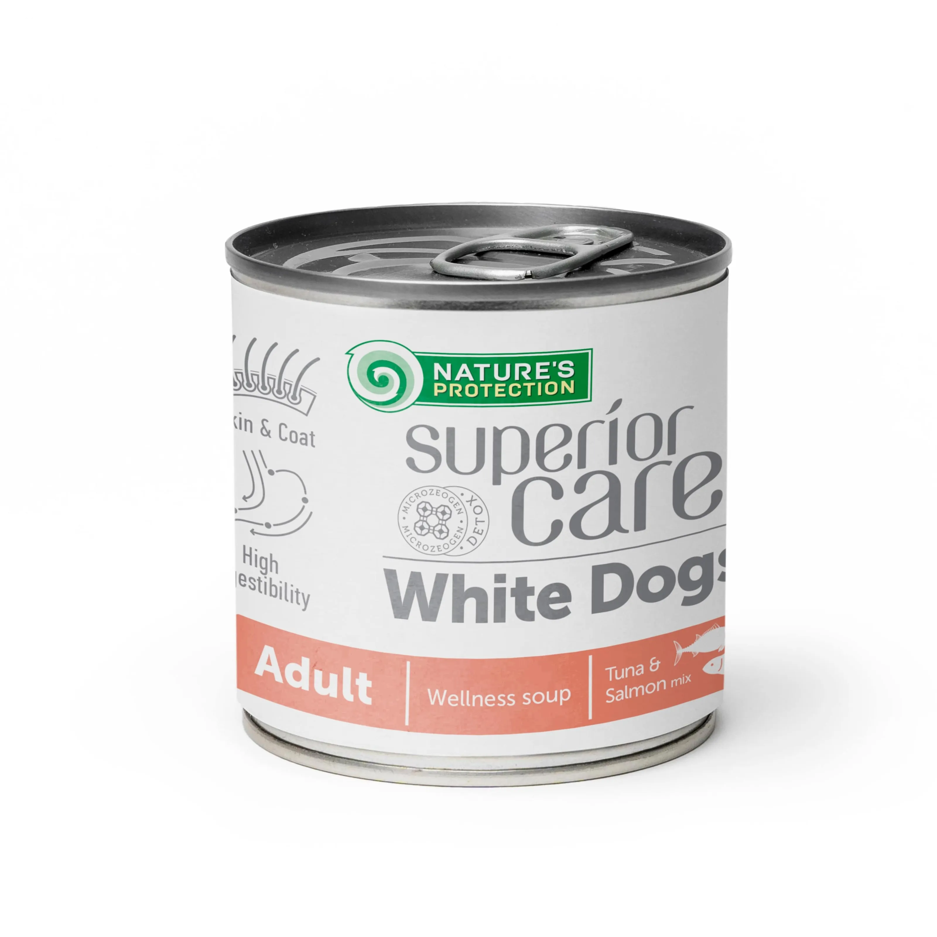 Nature's Protection Superior Care White Dogs All Breeds Adult Salmon and Tuna, 140 мл, влажный корм для собак с белой окраской шерсти с лососем и тунцем (суп)