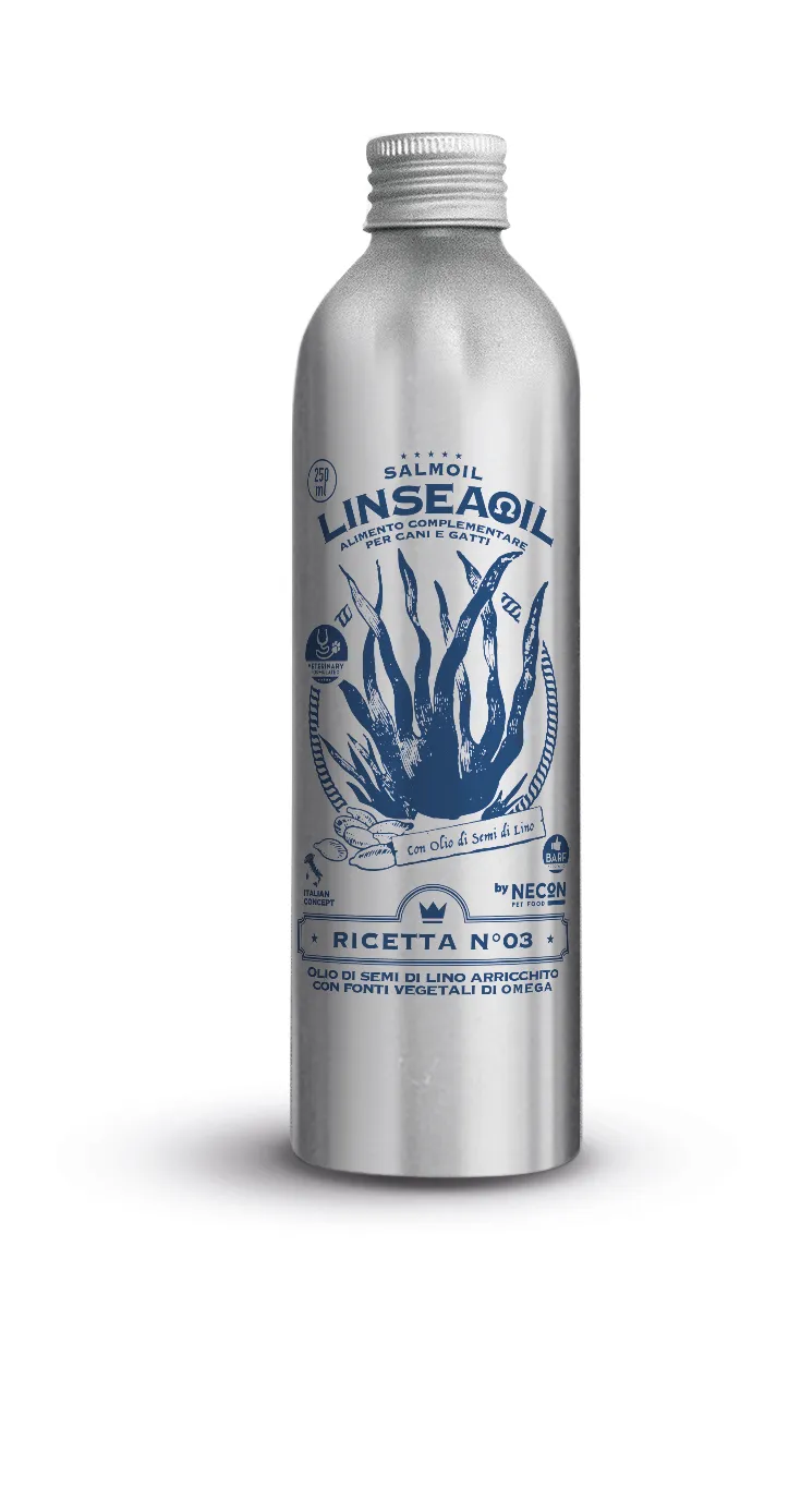 Necon Linseaoil Ricetta №03 Vegan лососевое масло для собак и кошек, вегетарианская или веганская диета - 250 мл