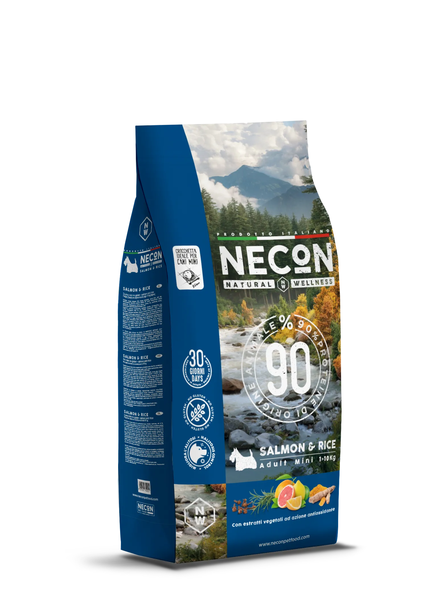 Necon Natural Wellness Dog Adult Mini Salmon and Rice сухой корм с лососем и рисом для взрослых собак малых пород - 2 кг