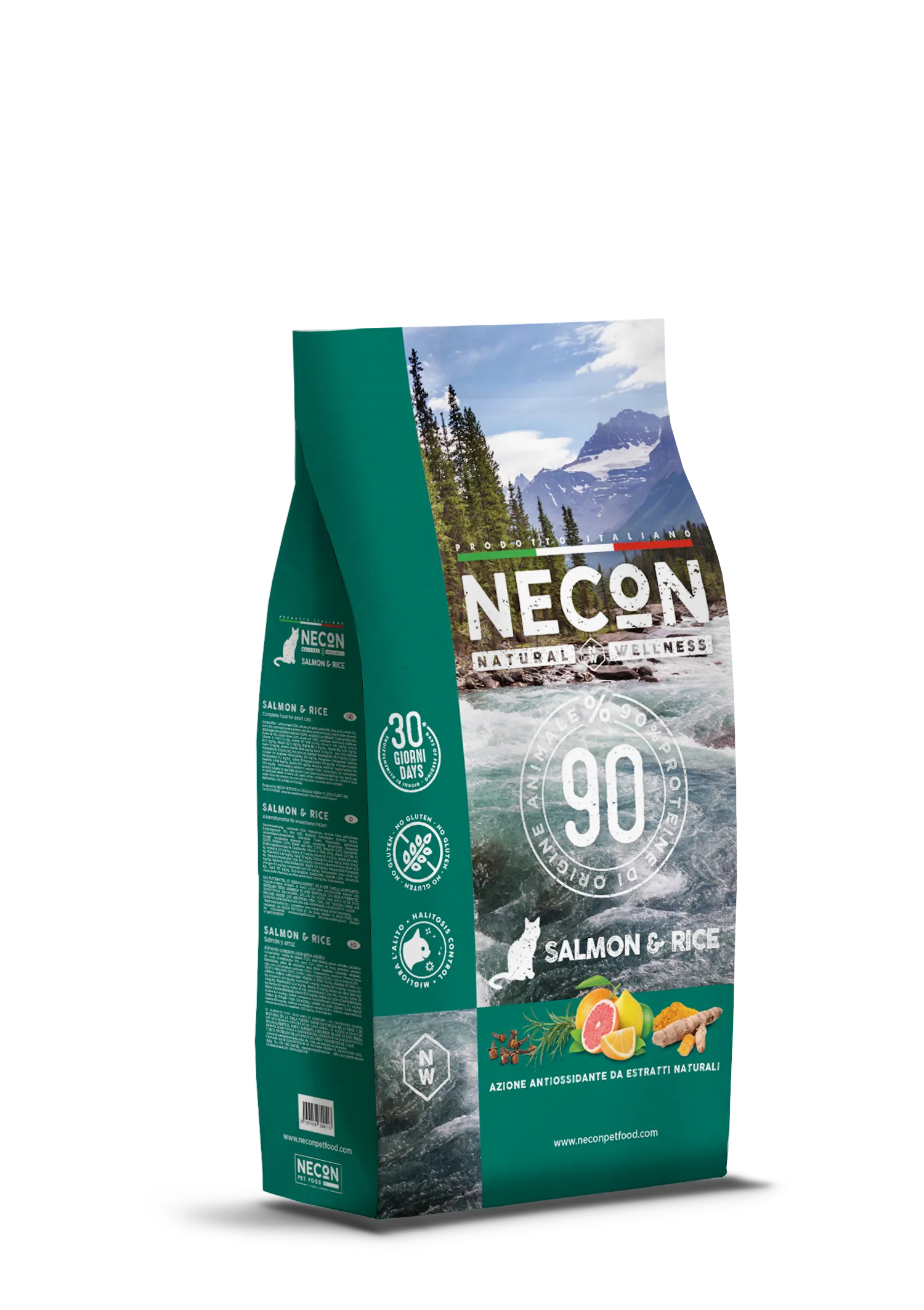 Necon Natural Wellness Cat Adult Salmon and Rice сухий корм з лососем та рисом для дорослих котів - 1,5 кг