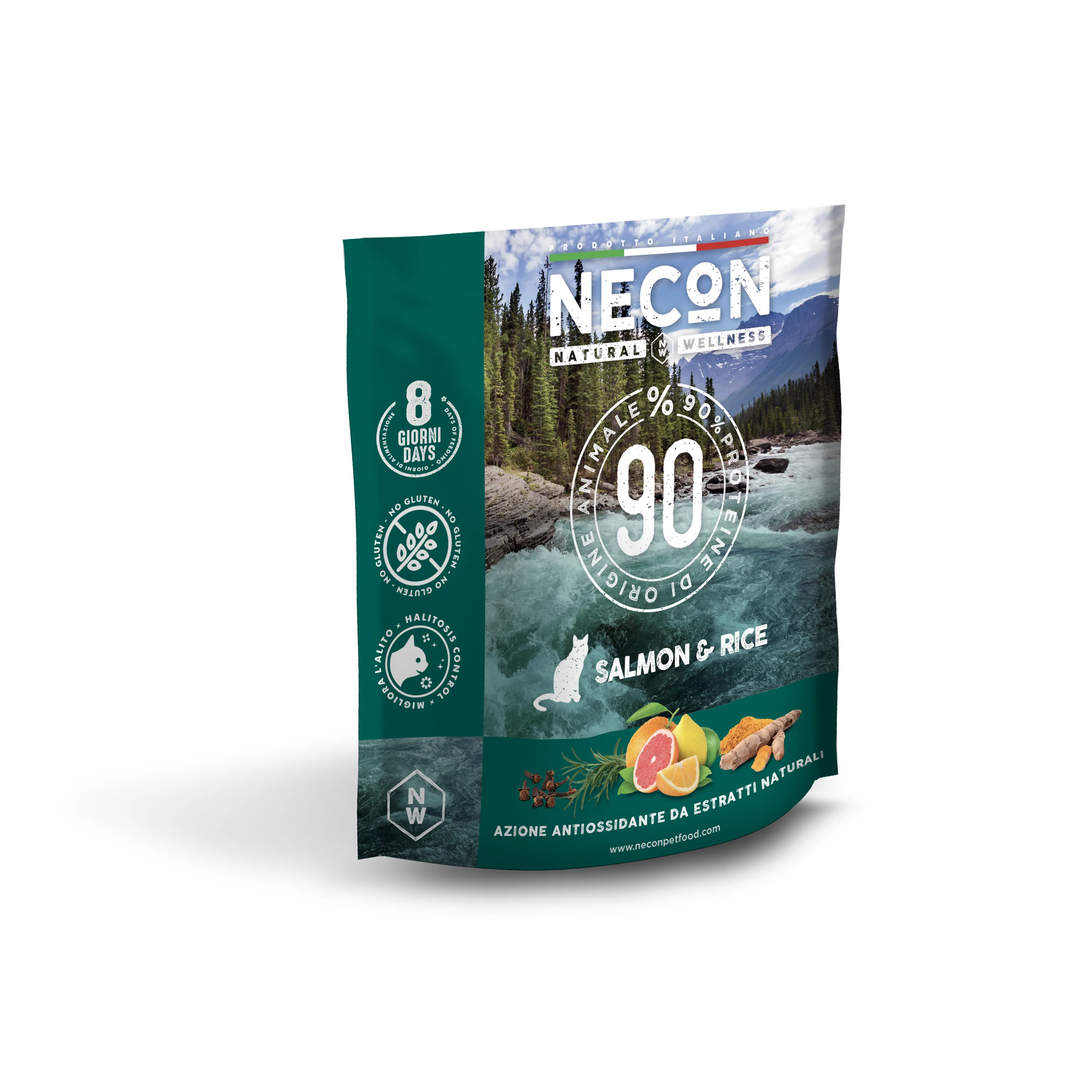 Necon Natural Wellness Cat Adult Salmon and Rice сухий корм з лососем та рисом для дорослих котів - 400 г
