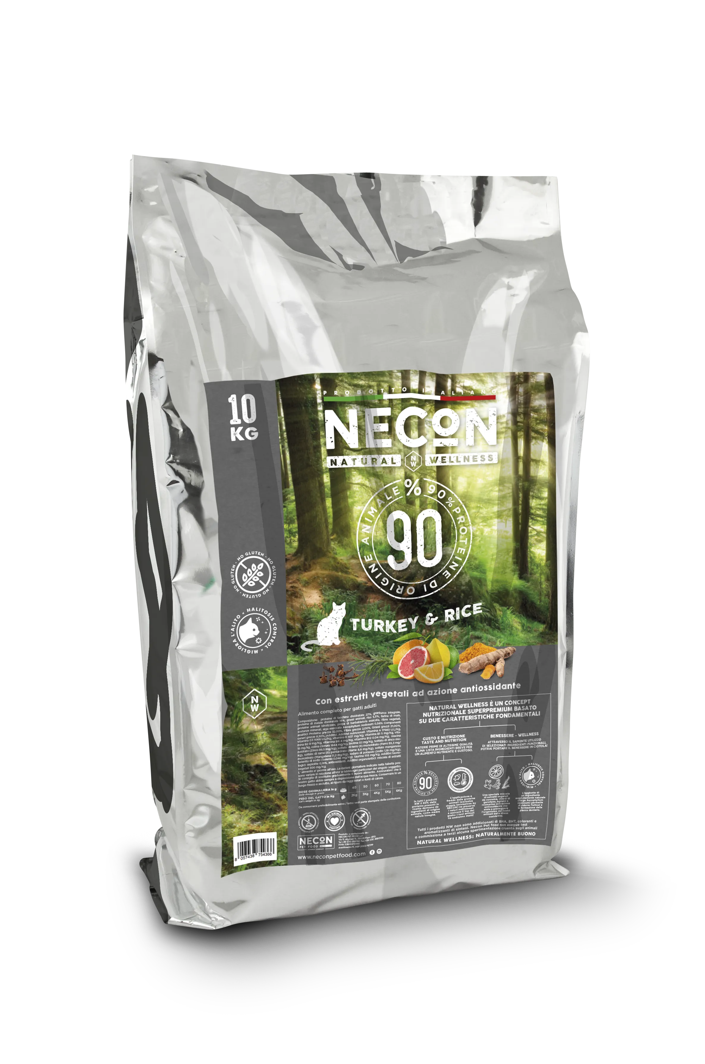 Necon Natural Wellness Cat Adult Turkey and Rice сухий корм з індичкою та рисом для дорослих котів - 10 кг