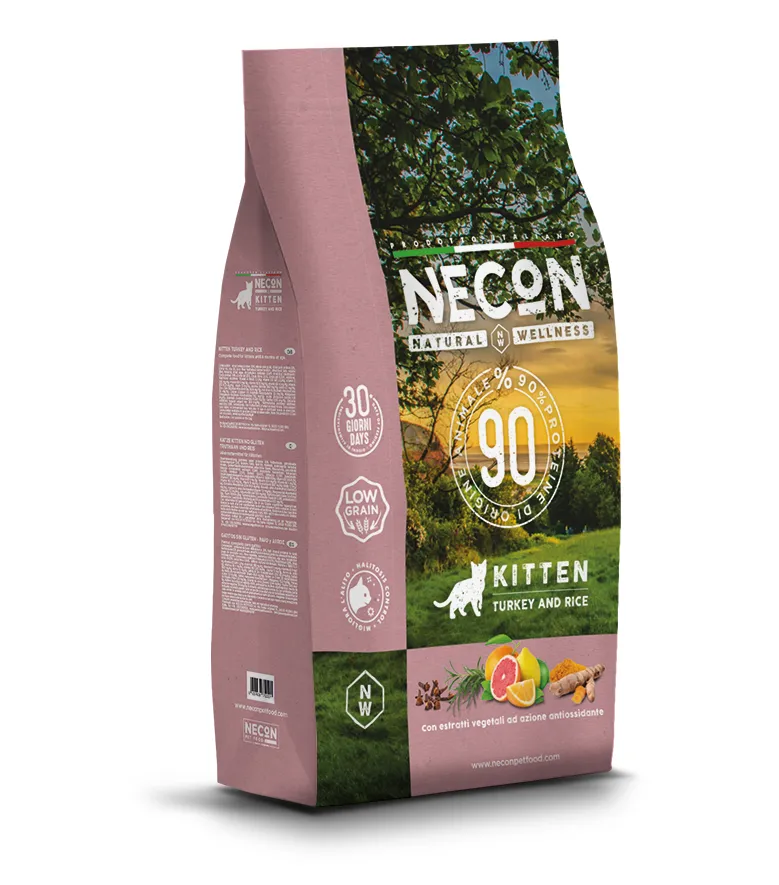Necon Natural Wellness Kitten Turkey and Rice сухий корм з індичкою та рисом для кошенят - 1,5 кг