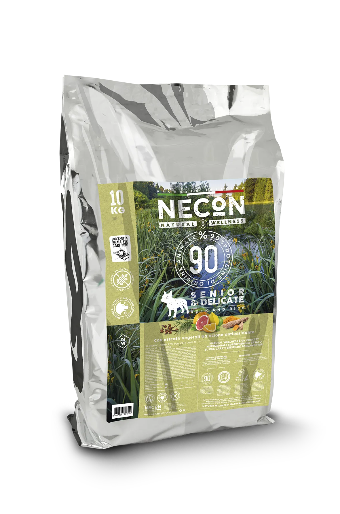 Necon Natural Wellness Dog Senior & Delicate Duck and Rice сухой корм с уткой и рисом для пожилых собак - 10 кг