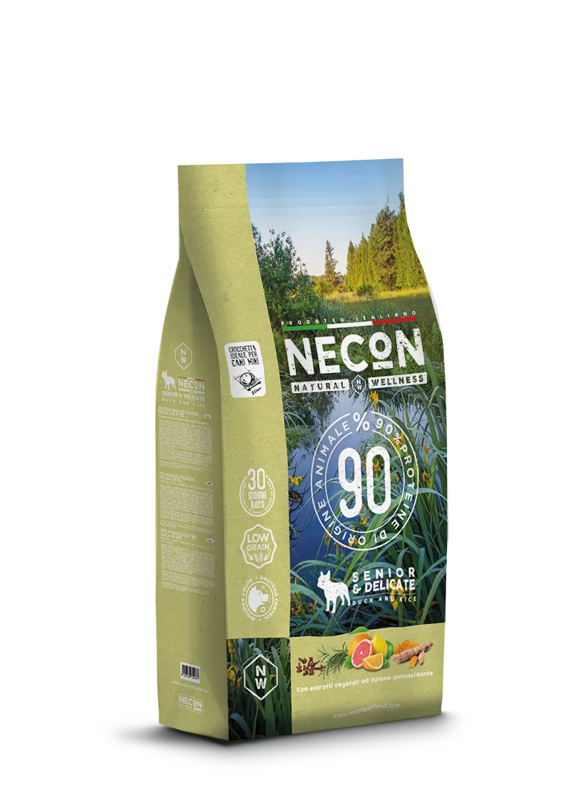 Necon Natural Wellness Dog Senior & Delicate Duck and Rice сухой корм с уткой и рисом для пожилых собак - 2 кг