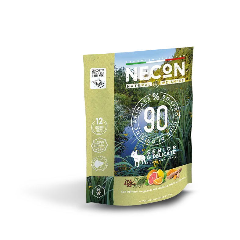 Necon Natural Wellness Dog Senior & Delicate Duck and Rice сухой корм с уткой и рисом для пожилых собак - 800 г