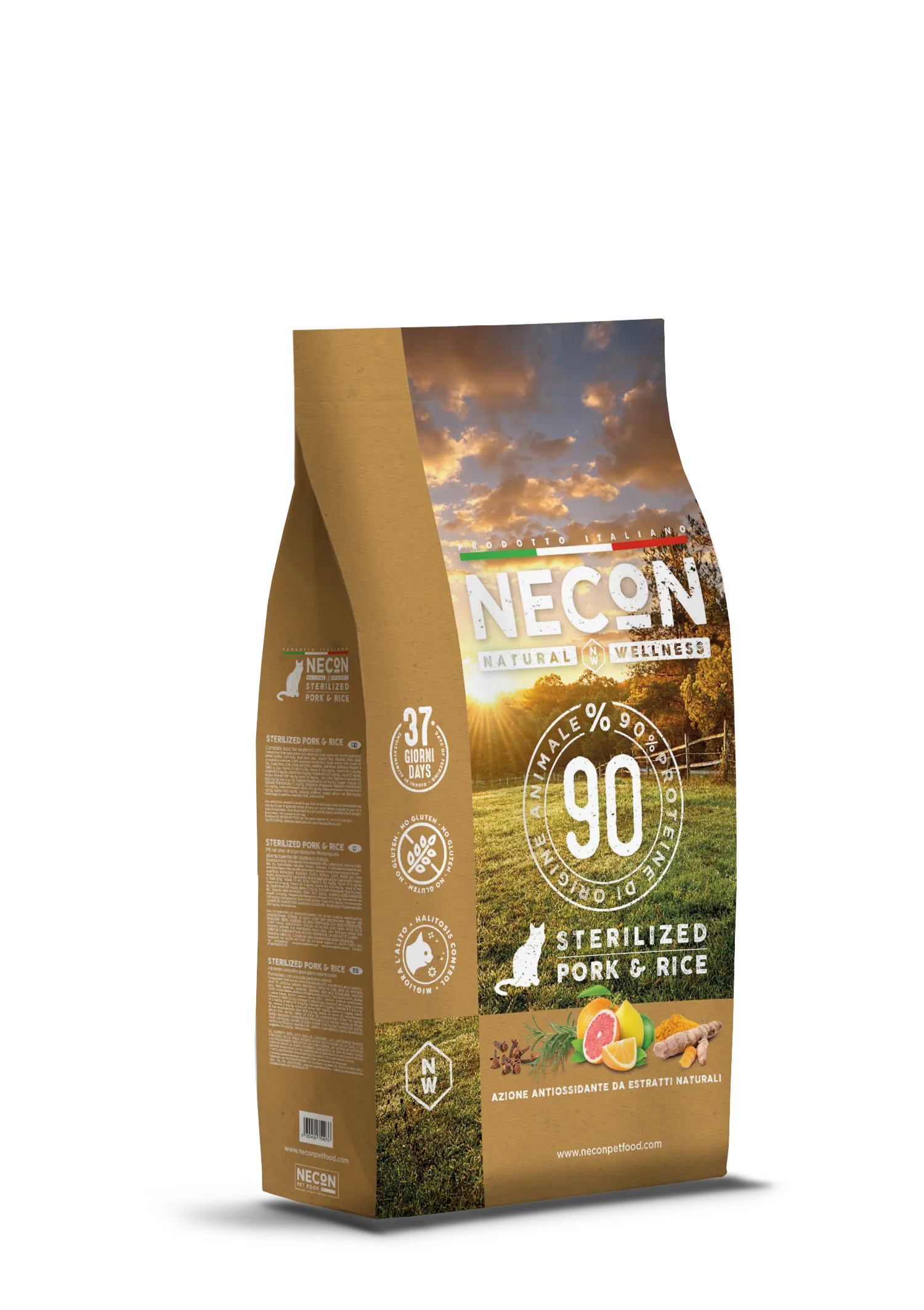 Necon Natural Wellness Cat Sterilized Pork and Rice сухий корм зі свининою та рисом для стерилізованих кішок - 1,5 кг
