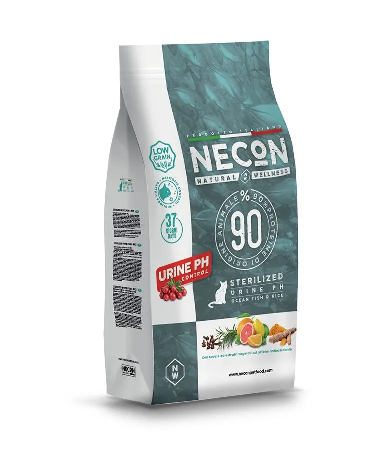 Necon Natural Wellness Cat Sterilized Urine PH Ocean Fish and Rice сухой корм с океанической рыбой и рисом для стерилизованных кошек склонных к мочекаменной болезни - 10 кг