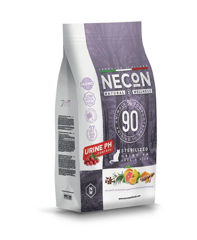 Necon Natural Wellness Cat Sterilized Urine PH Pork and Rice сухой корм со свининой и рисом для стерилизованных кошек склонных к мочекаменной болезни - 10 кг