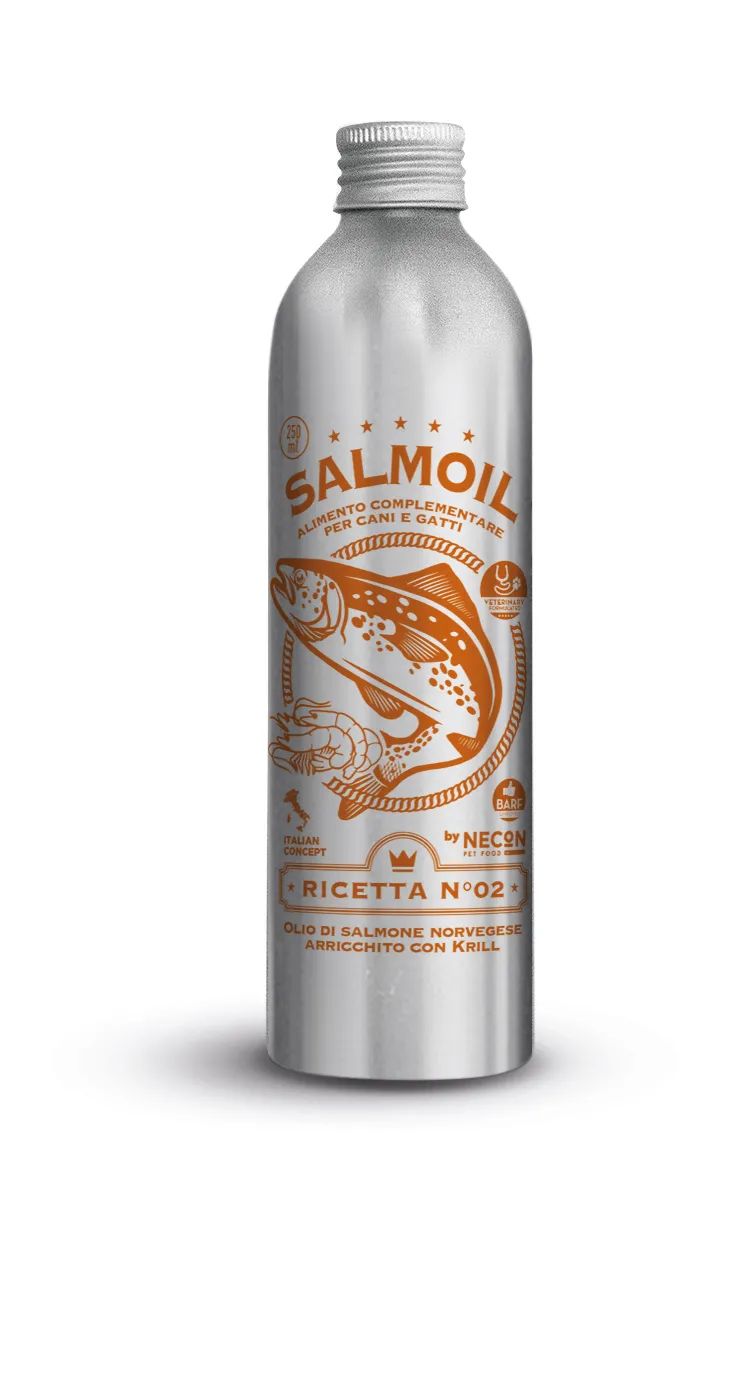 Necon Salmoil Ricetta №02 Gut Wellness лососевое масло для собак и кошек, здоровый кишечник - 250 мл