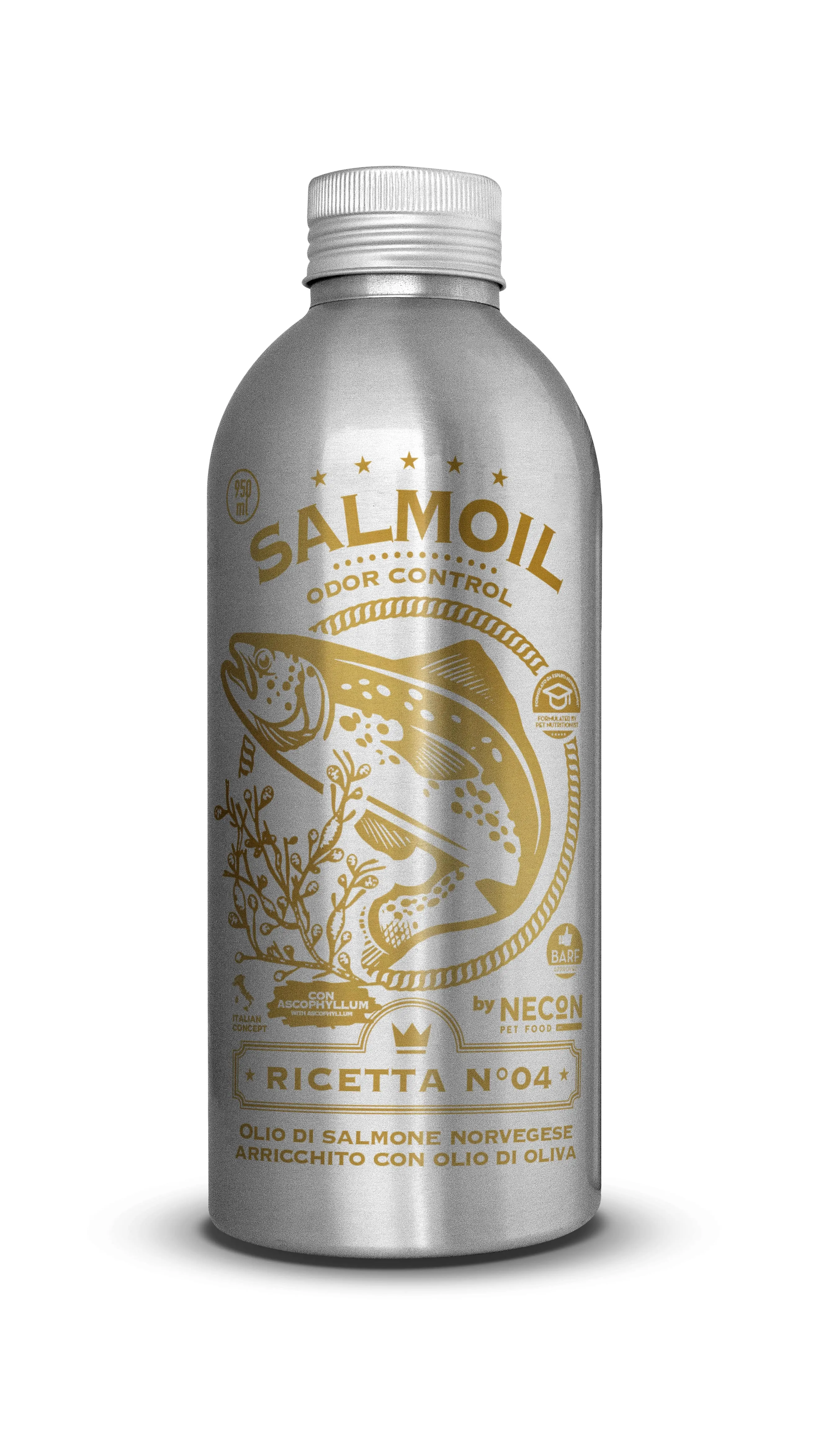 Necon Salmoil Ricetta №04 Odor Control лососевое масло для собак и кошек, контроль запаха - 950 мл