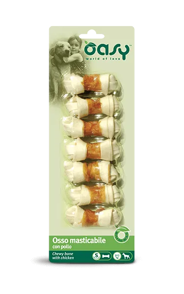 Oasy Dog Chewy Bone Chicken лакомство для собак малых пород, мясная кость с курицей (размер: S, 7 шт) – 90 г