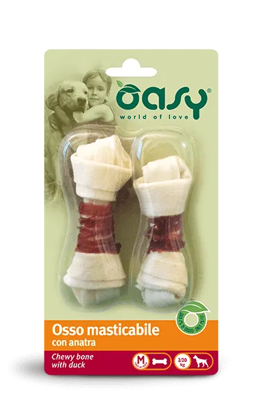 Oasy Dog Chewy Bone Duck лакомство для собак средних пород, мясная кость с уткой (размер: M, 2 шт) – 54 г