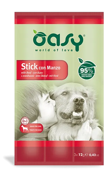 Oasy Dog Stick Beef лакомство для собак, мясная палочка с говядиной (3х12 г) – 36 г