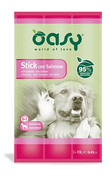 Oasy Dog Stick Salmon лакомство для собак, мясная палочка с лососем (3х12 г) – 36 г