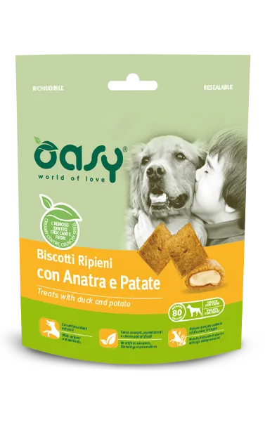 Oasy Dog Treats Duck and Potato лакомство для собак, мясные подушечки с уткой и картофелем - 80 г
