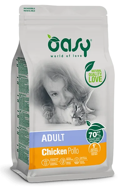 Oasy Cat Lifestage Adult Chicken сухой корм для взрослых кошек, с курицей – 300 г