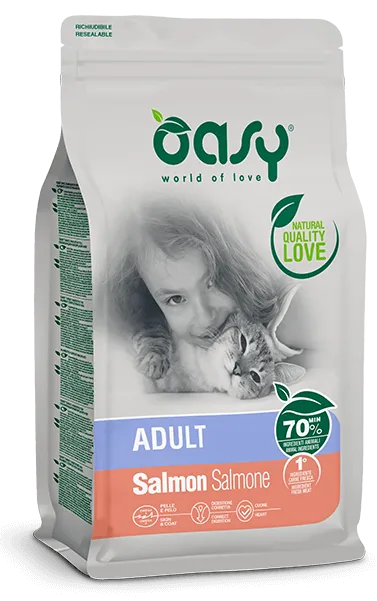 Oasy Cat Lifestage Adult Salmon сухой корм для взрослых кошек, с лососем – 7,5 кг