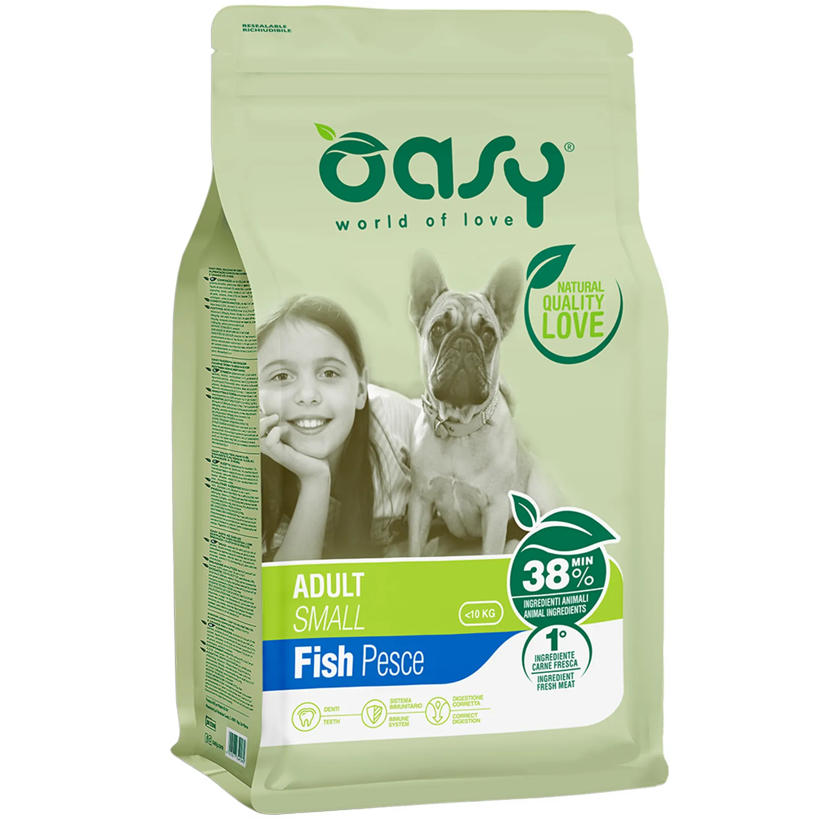 Oasy Dog Lifestage Adult Small Fish сухой корм для взрослых собак малых пород, с рыбой - 3 кг