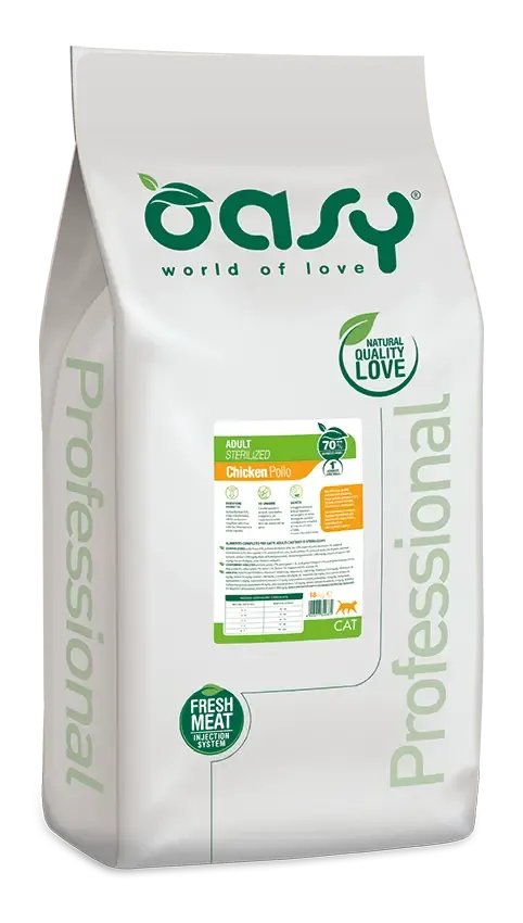Oasy Cat Lifestage Sterilized Chicken сухой корм для стерилизованных кошек, с курицей – 18 кг
