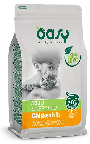 Oasy Cat Lifestage Sterilized Chicken сухой корм для стерилизованных кошек, с курицей – 300 г