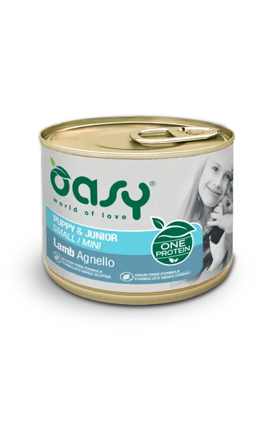Oasy One Animal Protein Puppe & Junior Small/Mini Lamb влажный корм для щенков собак малых и мини пород, с ягненком (паштет) - 200 г