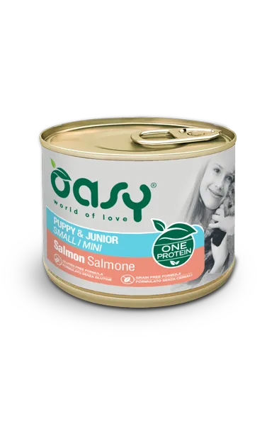 Oasy One Animal Protein Puppe & Junior Small/Mini Salmon вологий корм для цуценят собак малих та міні порід, з лососем (паштет) - 200 г