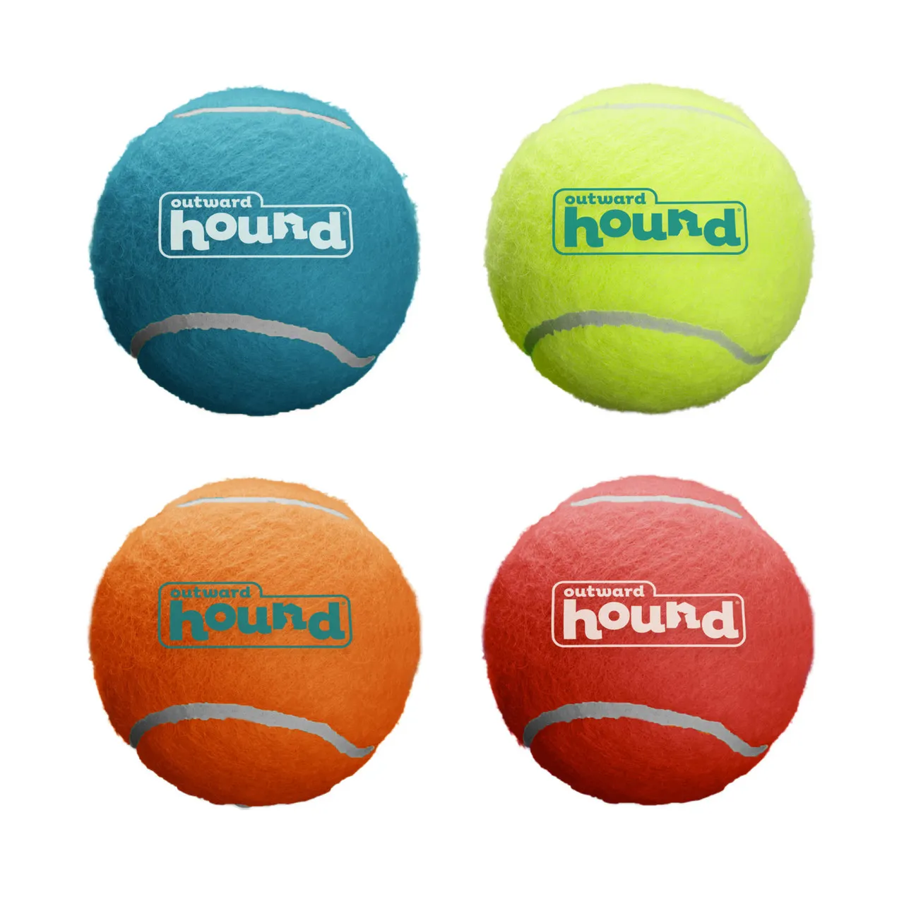 Outward Hound Squeaker Ballz игрушка-пищалка для собак, Теннисный мяч средний 4 шт разноцветные