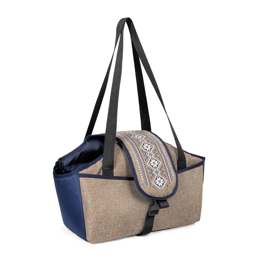 Pet Fashion Linen Сумка-переноска для собак бежевая 38х32х22 см