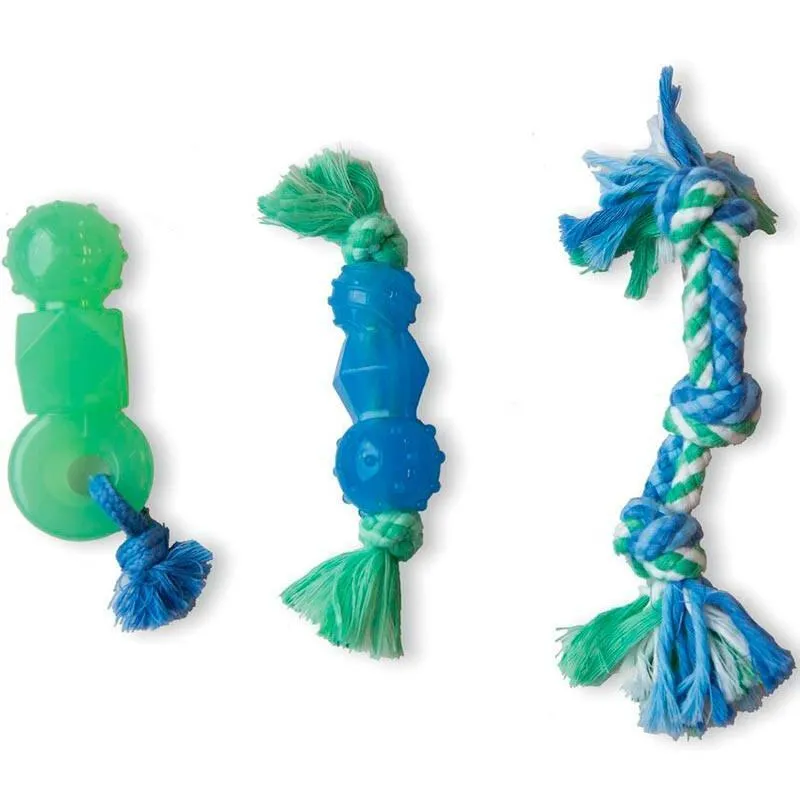 Petstages Orka Mini Dentachew Pack набор мини-игрушек для собак Орка Мини Дентачю для зубов, 3 шт (размер: 7 см, 9 см, 12 см)