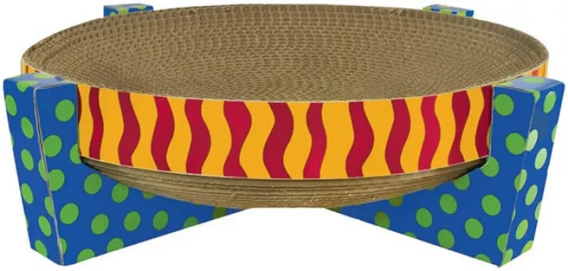 Petstages Scratch Snuggle & Rest Tan дряпалка-лежанка для котів кругла (розмір: 34х34х10 см)
