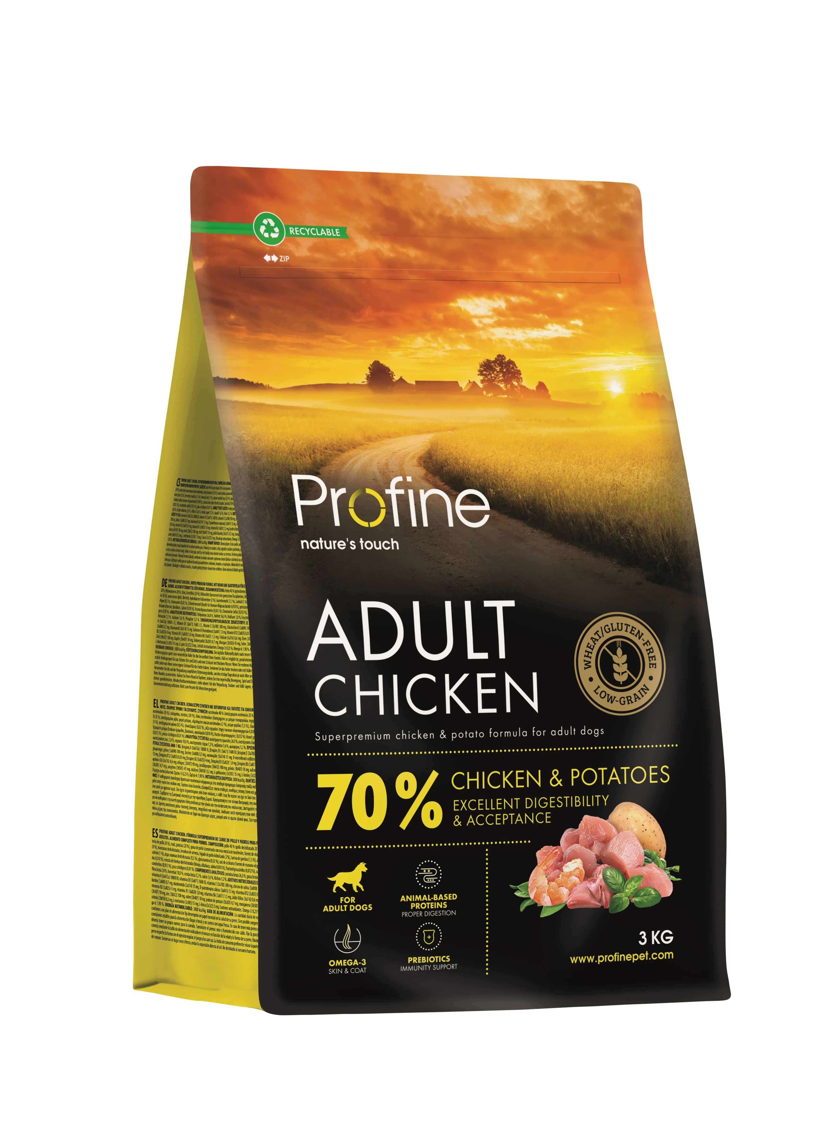 Profine Dog Adult Chicken and Potatoes сухой корм для взрослых собак всех пород, с курицей и картофелем - 3 кг