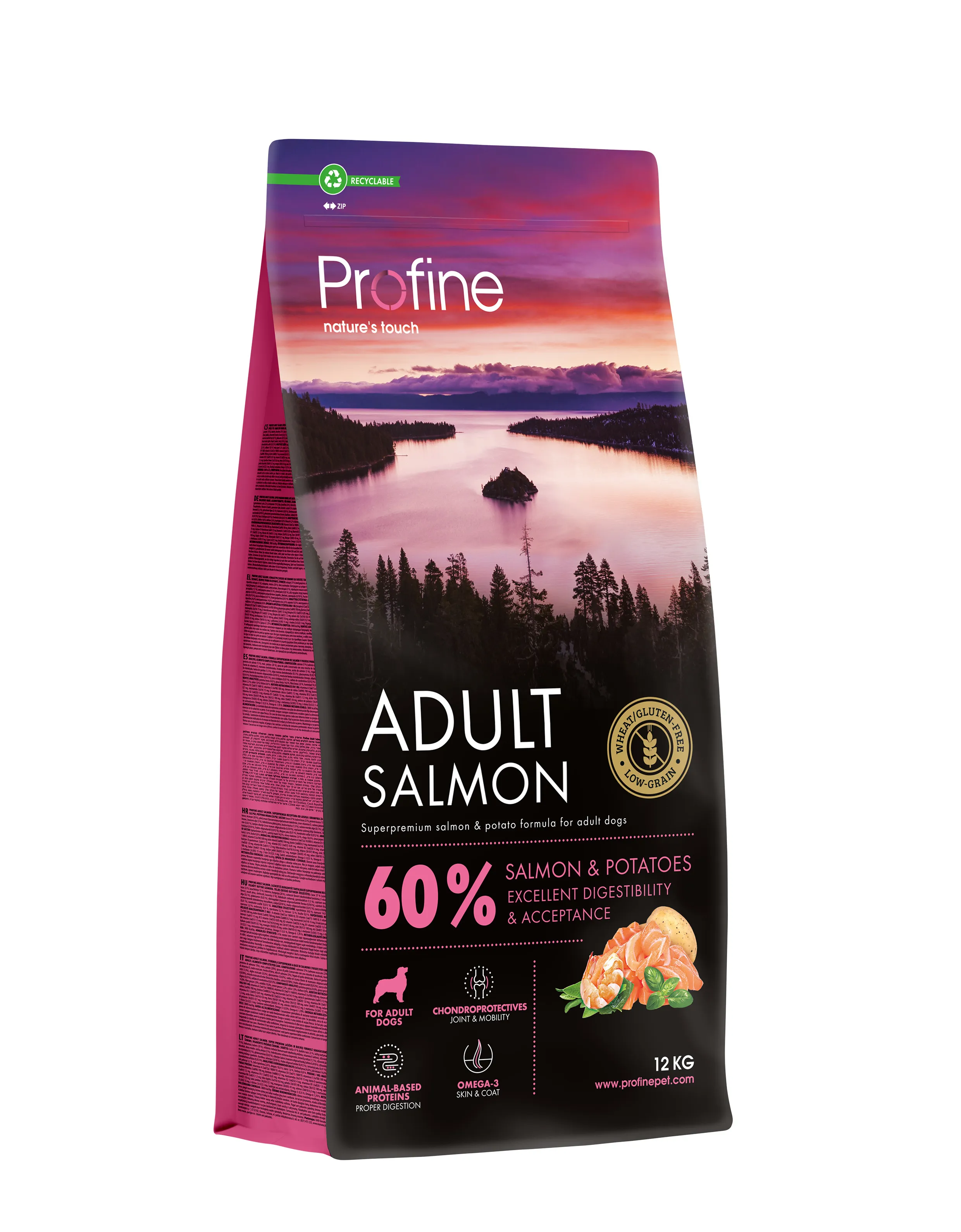 Profine Dog Adult Salmon and Potatoes сухой корм для взрослых собак всех пород, с лососем и картофелем - 12 кг