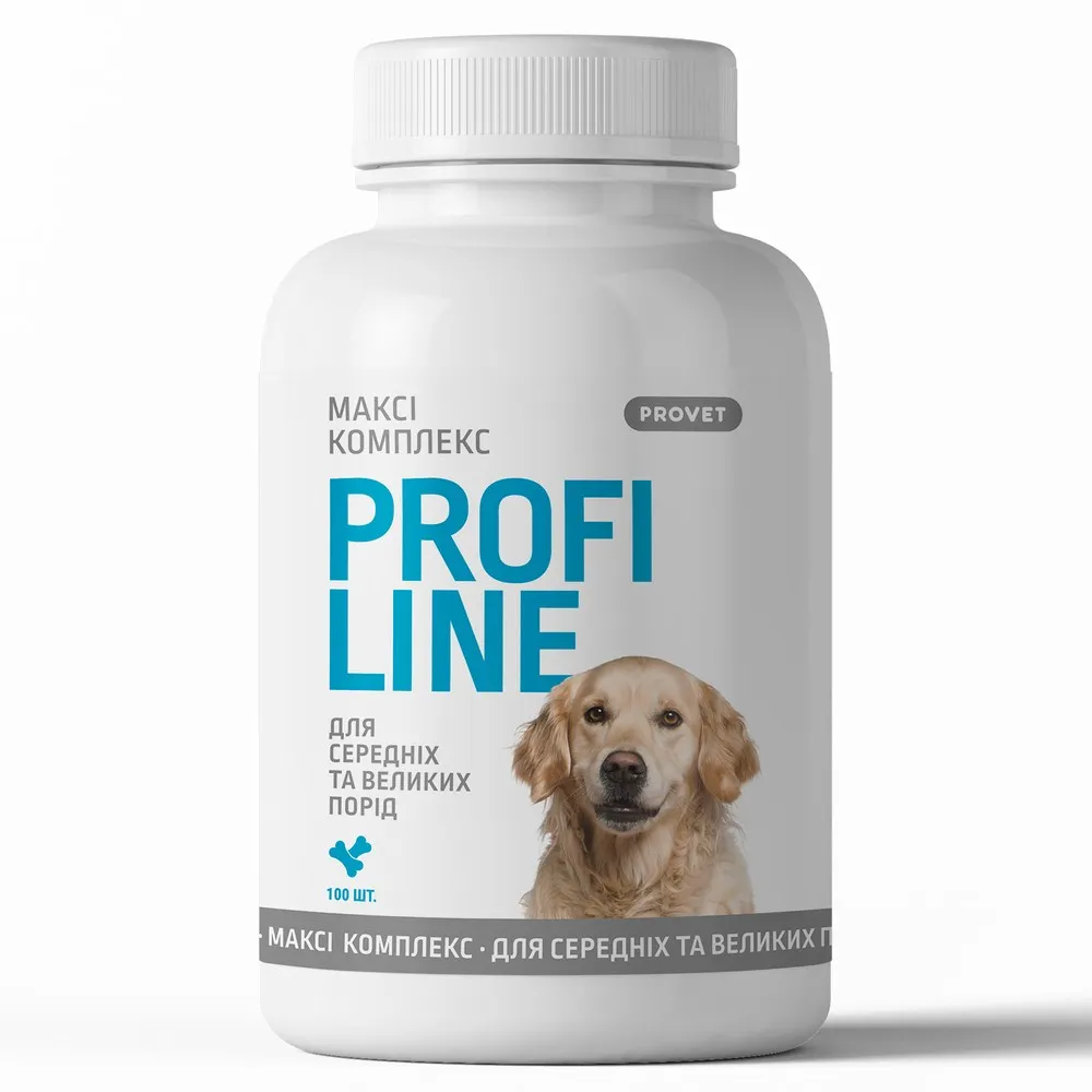 ProVet ProfiLine витамины для собак, Макси Комплекс для средних и крупных пород, 100 таб.